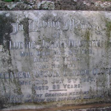 OLUFSEN Ludvig Johan -1919 &amp; Magdalena Ursula Gordon -1955