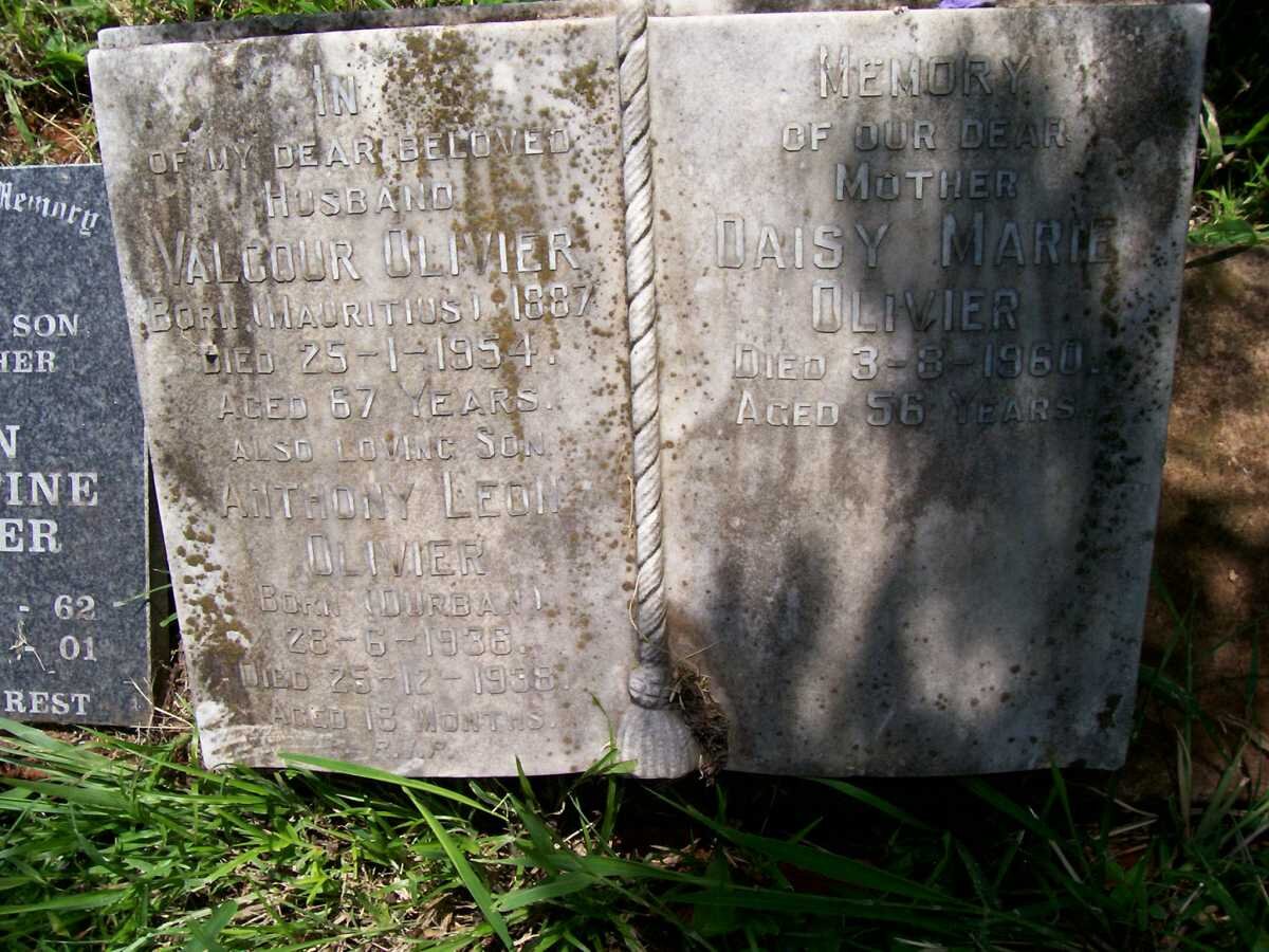 OLIVIER Valcour 1887-1954 &amp; Daisy Marie -1960 &amp; Anthony Leon 1936-1938