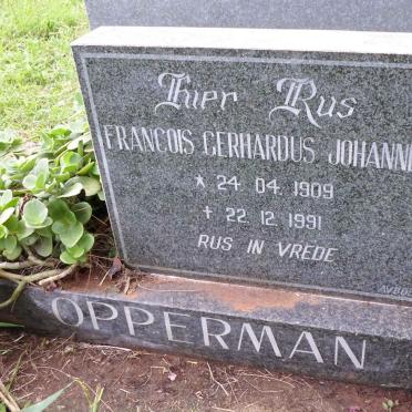 OPPERMAN Francois Gerhardus Johannes 1909-1991