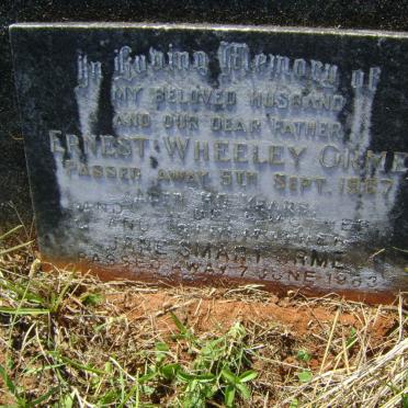 ORME Ernest Wheeley -1967 &amp; Jane Smart -1983