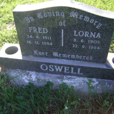 OSWELL Fred 1911-1984 &amp; Lorna 1909-1994