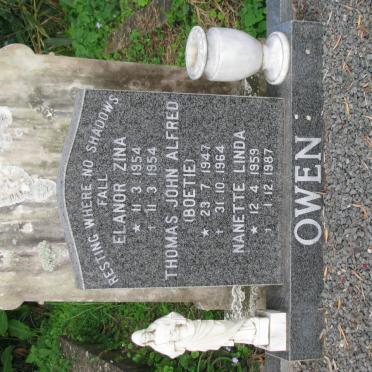 OWEN Thomas John Alfred 1947-1964 :: OWEN Elanor Zina 1954-1954 :: OWEN Nanette Linda 1959-1987