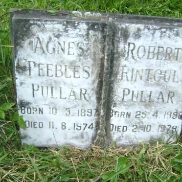 PULLAR Robert Rintoul 1898-1978 &amp; Agnes Peebles 1897-1974