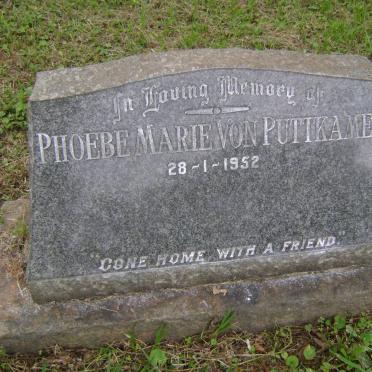 PUTTKAMER Phoebe Marie, von -1952