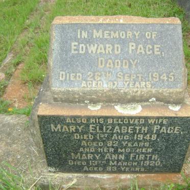 PAGE Edward -1945 :: PAGE Mary Elizabeth -1948 :: FIRTH Mary Ann -1920