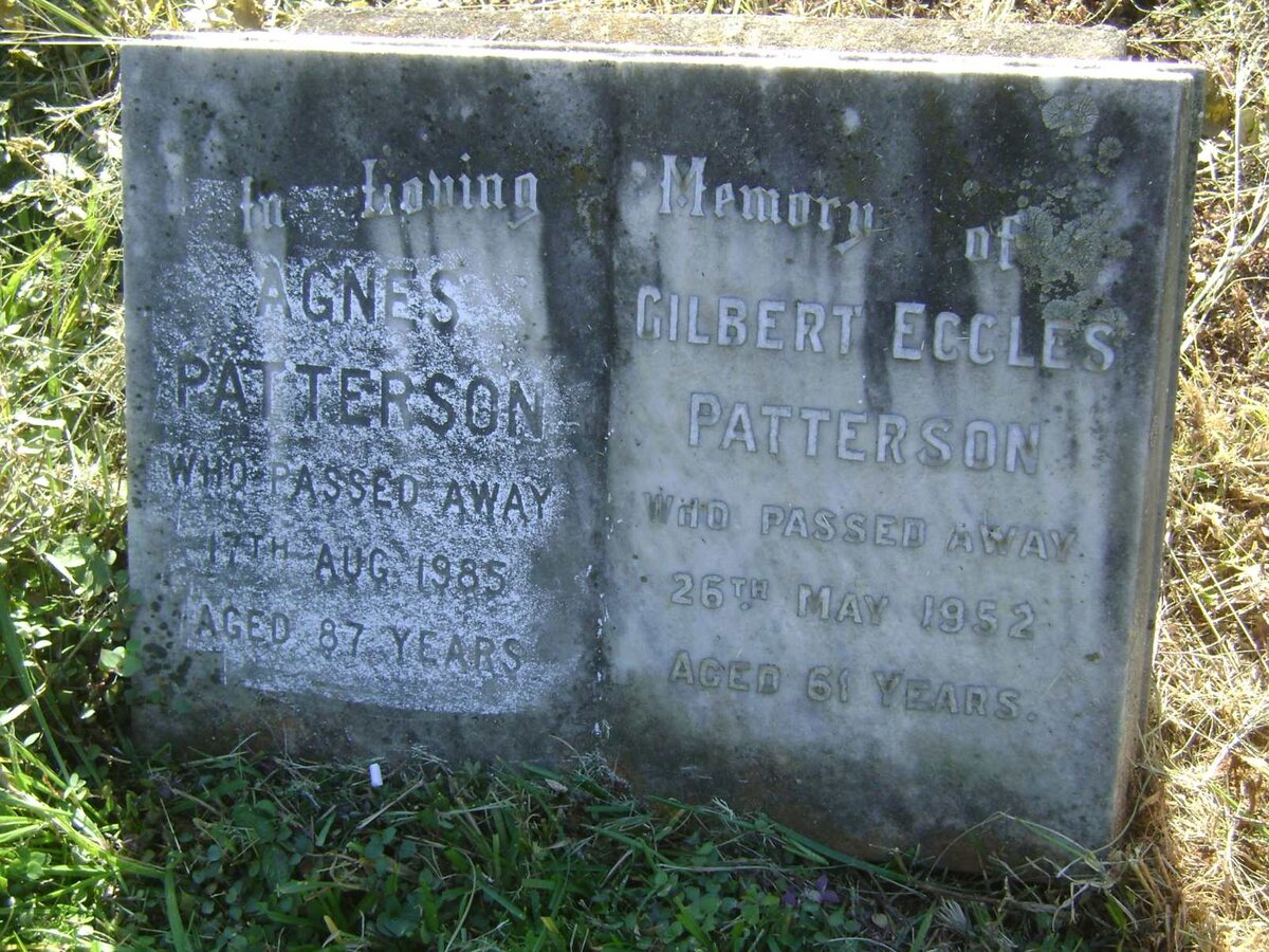 PATTERSON Gilbert Eccles -1952 &amp; Agnes -1985