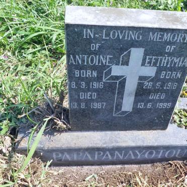 PAPAPANAYOTOU Antoine 1916-1987 &amp; Efthymia 1918-1999