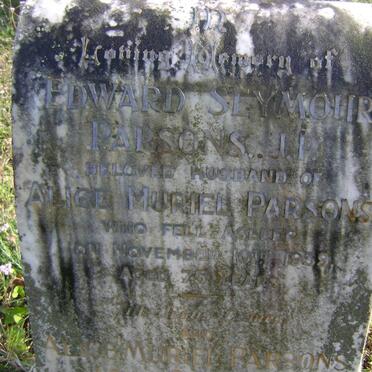 PARSONS Edward Seymour -1959 &amp; Alice Muriel STONELL 1889-1967