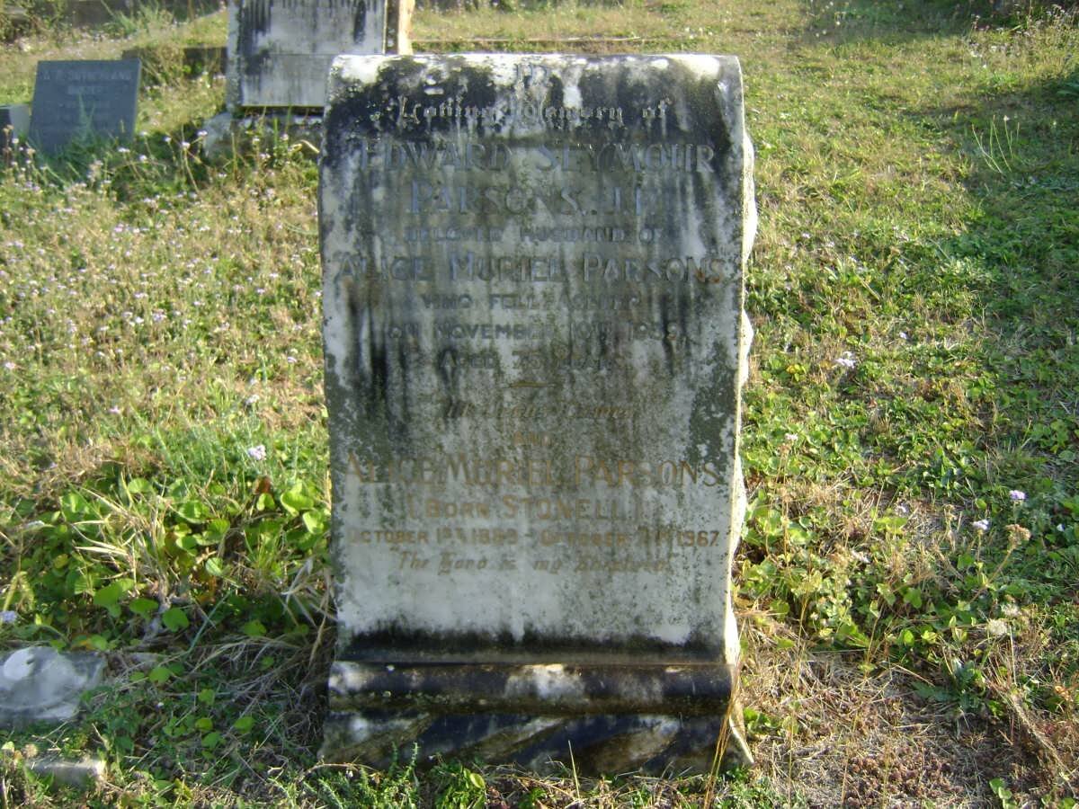 PARSONS Edward Seymour -1959 &amp; Alice Muriel STONELL 1889-1967