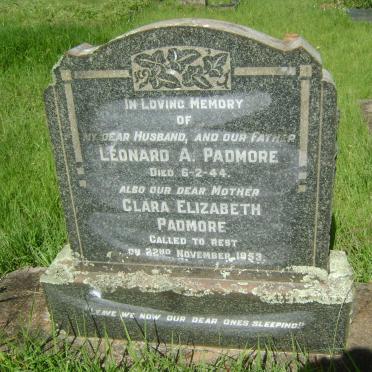 PADMORE Leonard A. -1944 &amp; Clara Elizabeth -1953