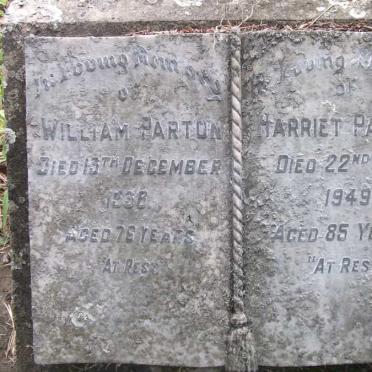 PARTON William -1938 &amp; Harriet -1949