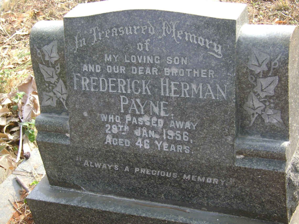 PAYNE Frederick Herman -1956