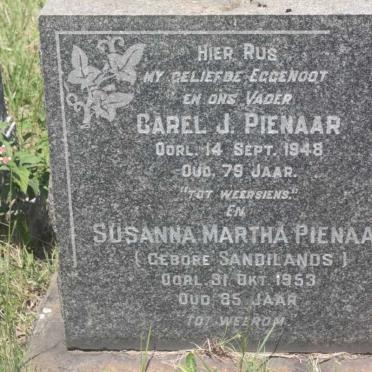PIENAAR Carel J. -1948 &amp; Susanna Martha SANDILANDS -1953