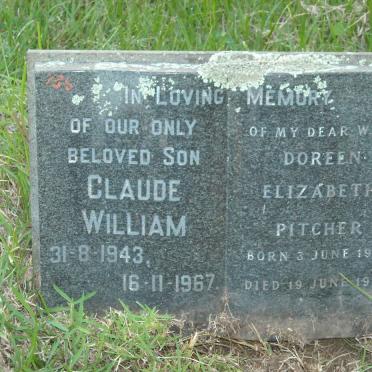 PITCHER Doreen Elizabeth 1919-1980 :: PITCHER Claude William 1943-1967