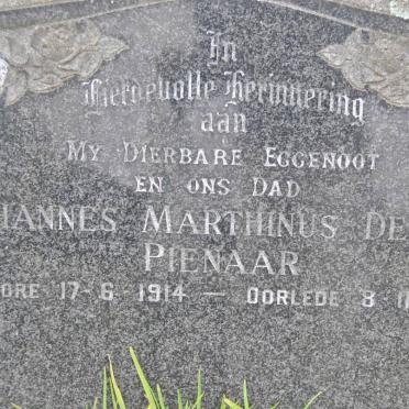 PIENAAR Johannes Marthinus De Wet 1914-1968
