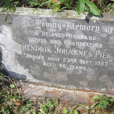 PIEK Hendrik Johannes   -1963