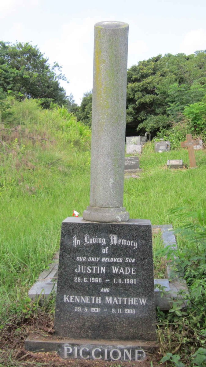 PICCIONE Kenneth Matthew 1931-1988 :: PICCIONE Justin Wade 1960-1980