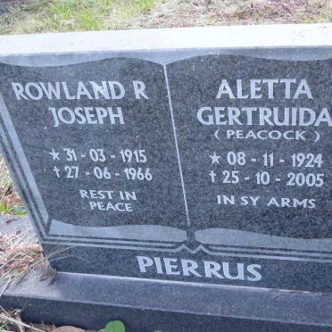 PIERRUS Rowland Joseph 1915-1966 &amp; Aletta Gertruida nee PEACOCK 1924-2005 :: PIERRUS Adriana Johanna 1948-2003 