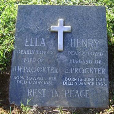 PROCKTER Henry 1883-1963 &amp; Ella 1875-1951