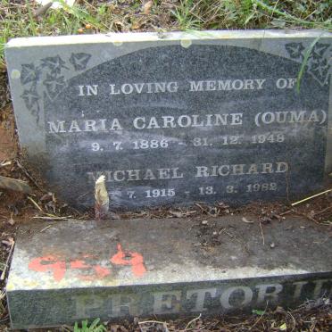 PRETORIUS Maria Caroline 1886-1948 :: PRETORIUS Michael Richard 1915-1982