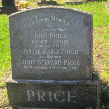 PRICE John 1879-1963 &amp; Hannah Maria :: PRICE John Bernard