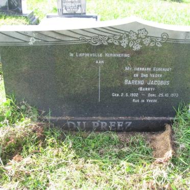 PREEZ Barend Jacobus, du 1902-1973