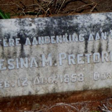 PRETORIUS Gesina M. nee V.D. BERG 1858-1942