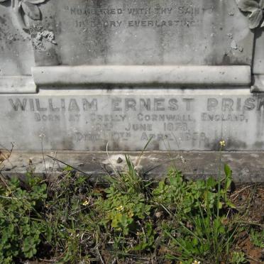 PRISK William Ernest 1878-1958 &amp; Harriet Jane 1877-1934