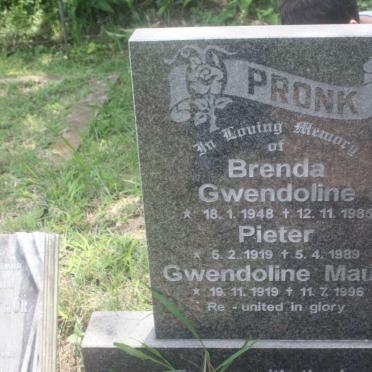 PRONK Brenda Gwendoline 1948-1985 :: PRONK Pieter 1919-1989 &amp; Gwendoline Maud 1919-1996
