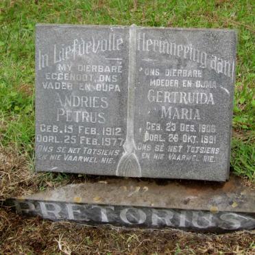 PRETORIUS Andries Petrus 1912-1977 &amp; Gertruida Maria 1906-1991