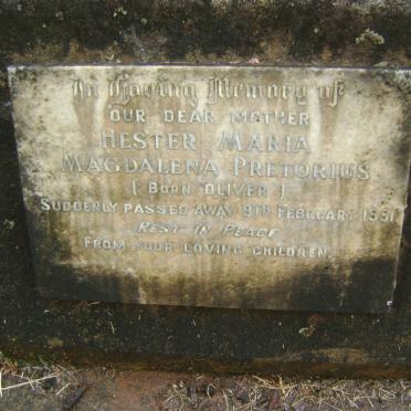 PRETORIUS Hester Maria Magdalena nee OLIVER -1951