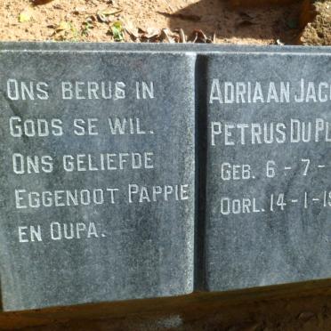 PLOOY Adriaan Jacobus Petrus, du 1911-1983