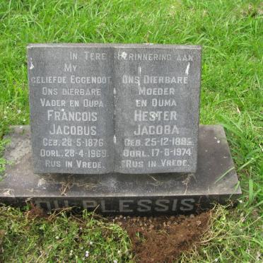 PLESSIS Francois Jacobus, du 1876-1969 &amp; Hester Jacoba 1885-1974