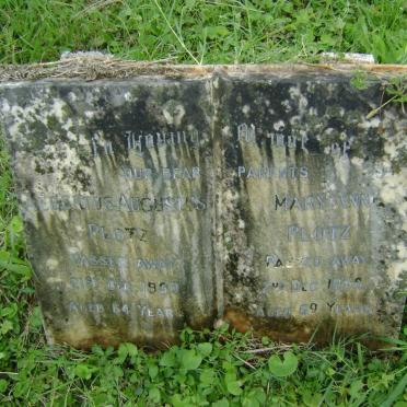 PLOTZ Albertus Augustus -1950 &amp; Mary Ann -1956