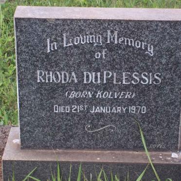 PLESSIS Rhoda, du nee KOLVER -1970