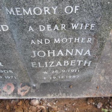 PLESSIS Simon Peter, du 1908-1971 &amp; Johanna Elizabeth 1911-1982