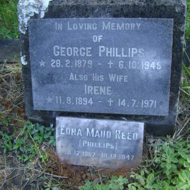 PHILLIPS George 1879-1945 &amp; Irene 1894-1971 :: REED Edna Maud nee PHILLIPS 1907-1947