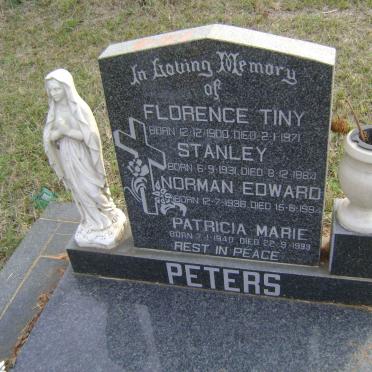 PETERS Florence Tiny 1900-1971 :: PETERS Stanley 1931-1984 :: PETERS Norman Edward 1938-1994