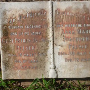 PELSER Gert Petrus Jacobus -1957 &amp; Anna Maria Joachimina -1977