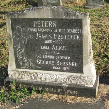 PETERS James Frederick 1900-1990 &amp; Alice 1911-1974 :: PETERS George Bernard 1934-1971