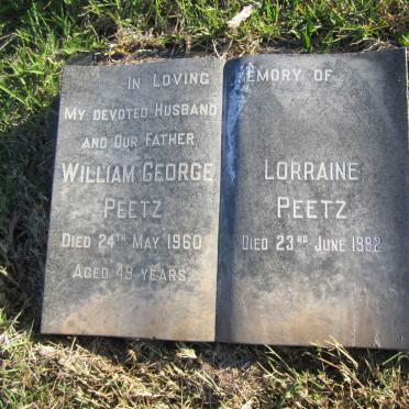 PEETZ William George -1960 &amp; Lorraine -1992