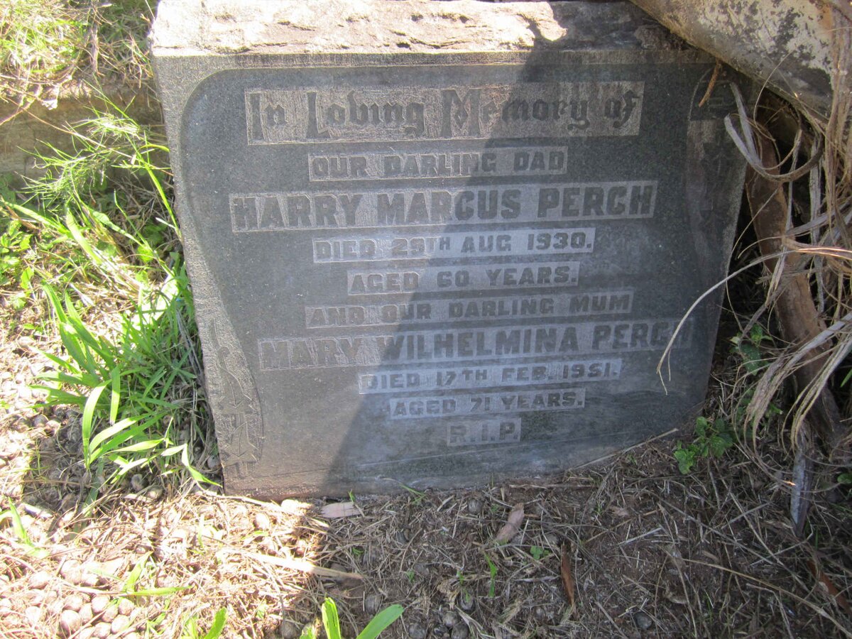 PERCH Harry Marcus -1930 &amp; Mary Wilhelmina -1951