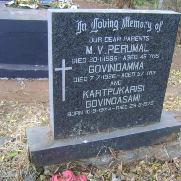 PERUMAL M.V. -1965 &amp; Govindamma -1986 :: PERUMAL Kartpukarisi Govindasami 1974-1975