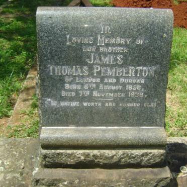 PEMBERTON James Thomas 1856-1938