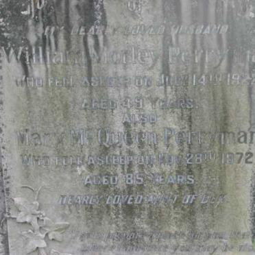PERRYMAN William Morley  -1922 &amp; Mary McQueen -1972