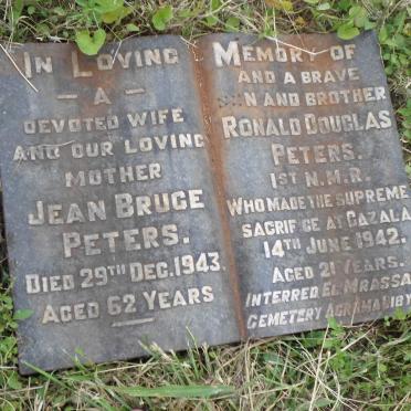 PETERS John -1953 &amp; Jean Bruce -1943 :: PETERS Ronald Douglas -1942