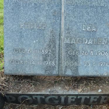 POTGIETER Philip 1892-1968  &amp; Lea Magdalena 1906-1970