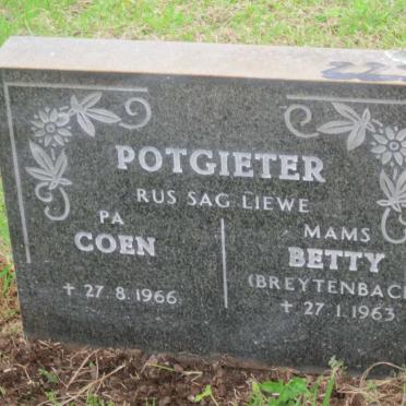 POTGIETER Coen -1966 &amp; Betty nee BREYTENBACH -1963