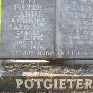 POTGIETER Pieter Daniel Andries Salomon 1896-1976