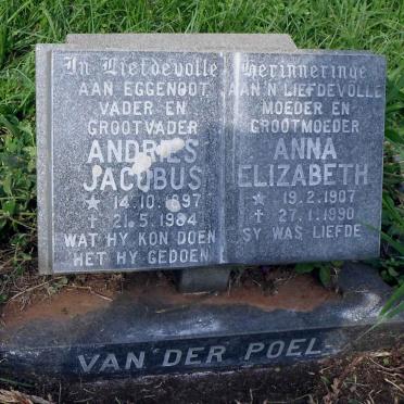 POEL Andries Jacobus, van der 1897-1984 &amp; Anna Elizabeth 1907-1990